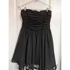 Strapless black party dress